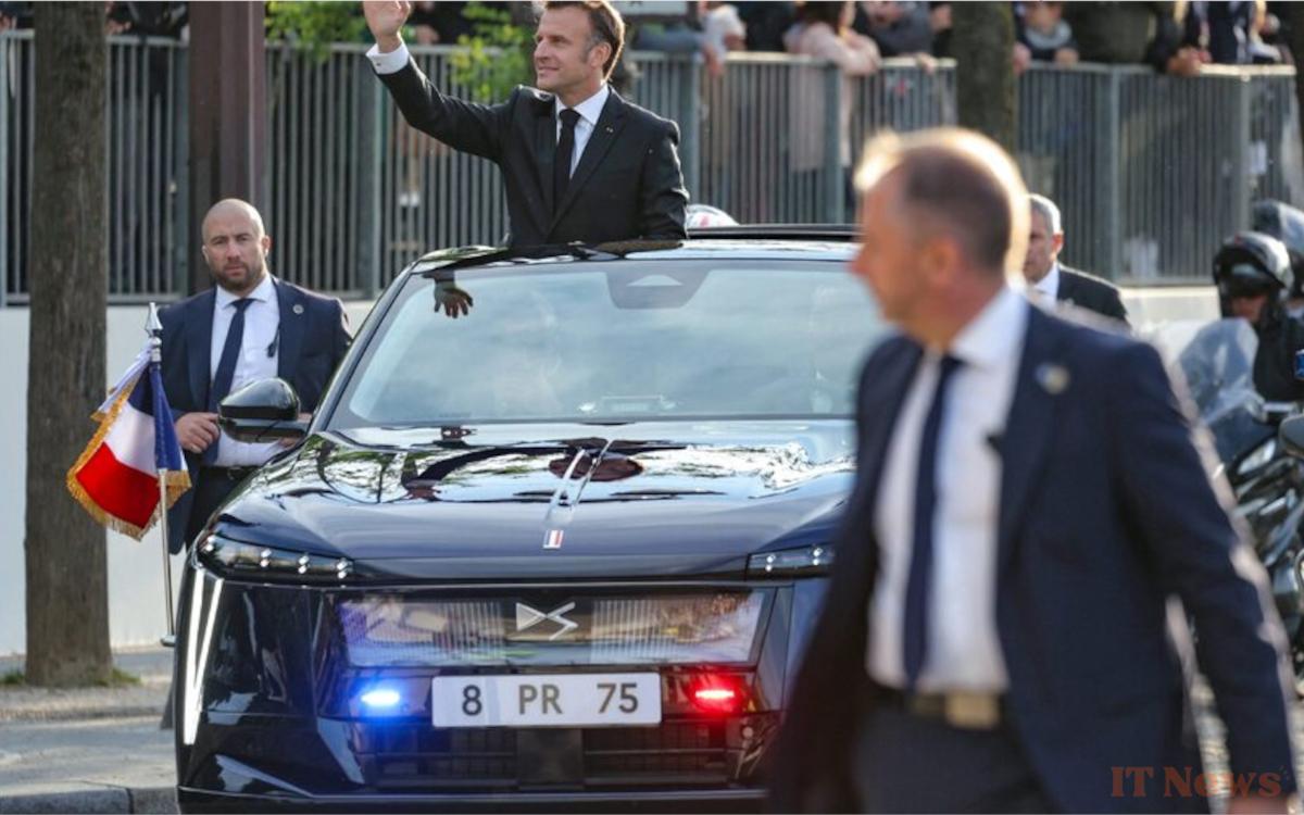 This is Emmanuel Macron's new car, it's electric, armored and designed by DS.