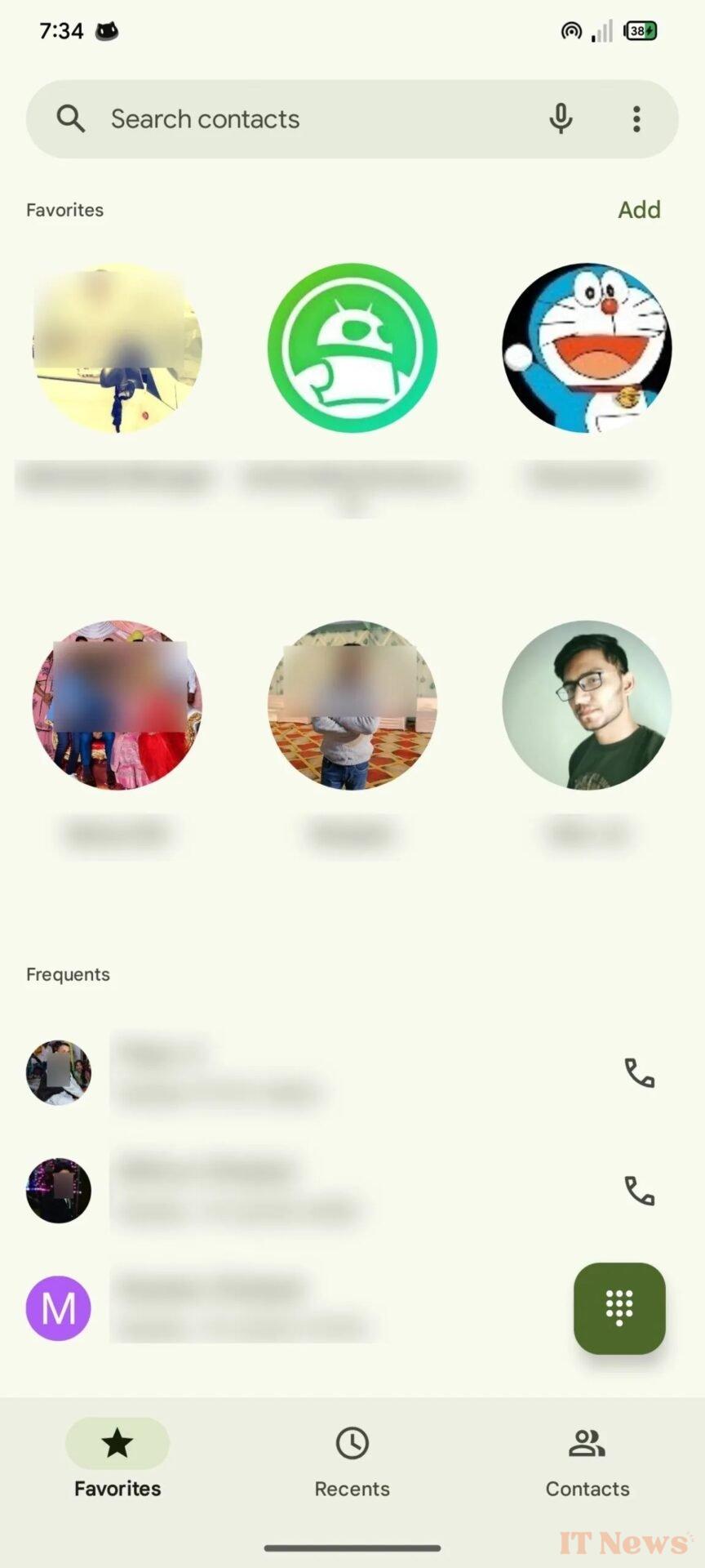 Google's Phone app could replace the Favorites tab with this