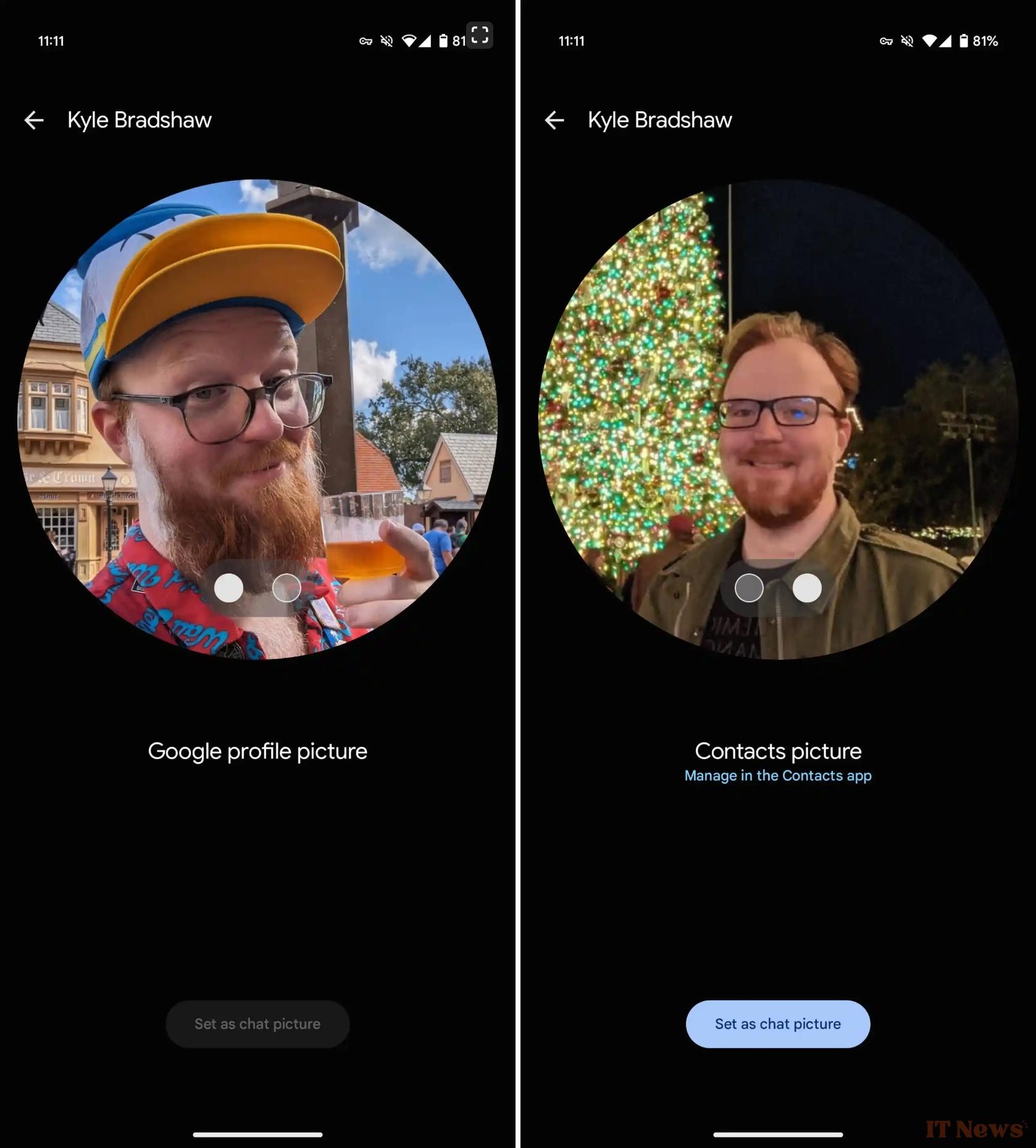 Google Messages Back Hot Machine on the choice of contact photos