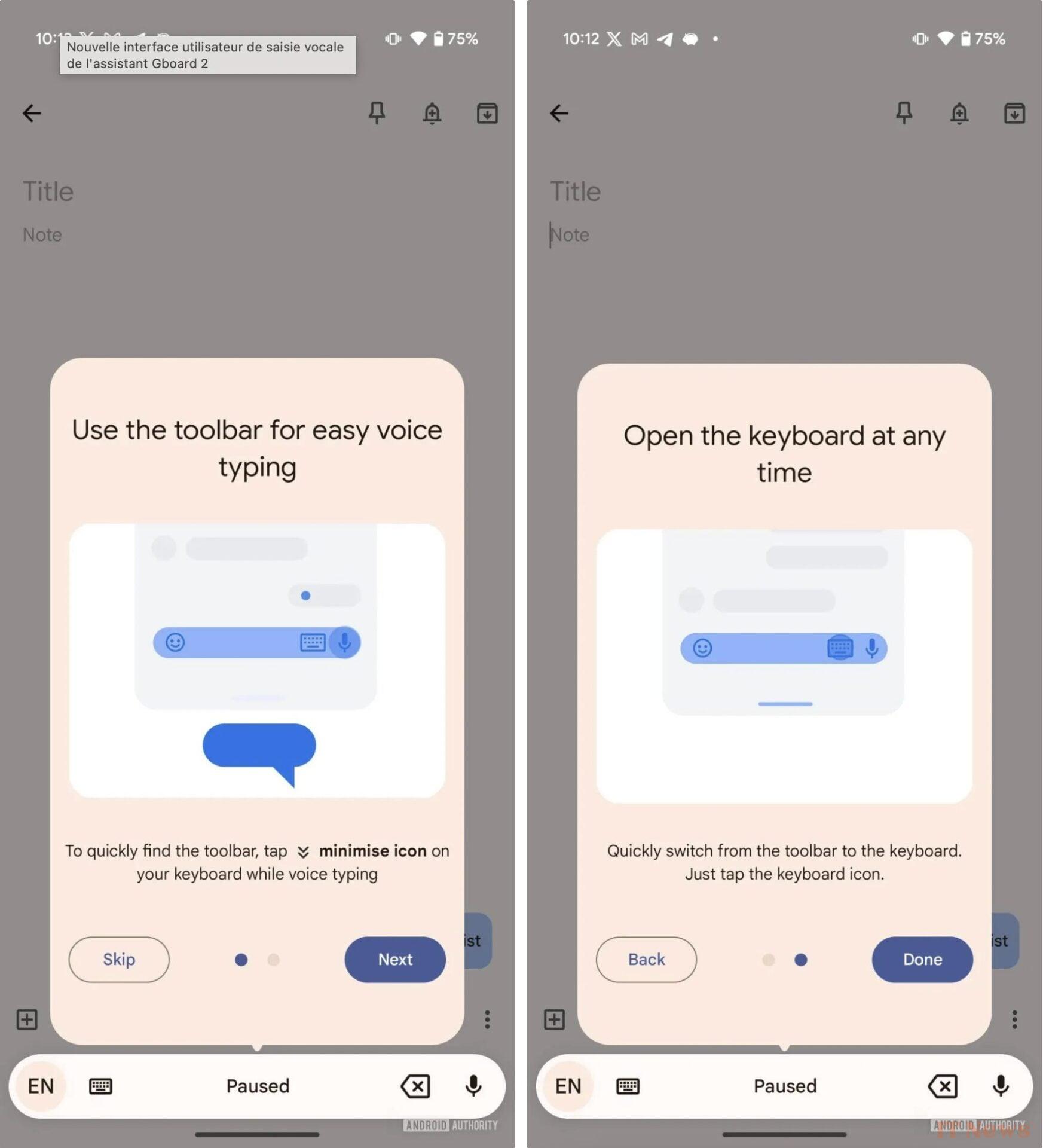 Gboard: a new interface for the vocal entry of the Google keyboard