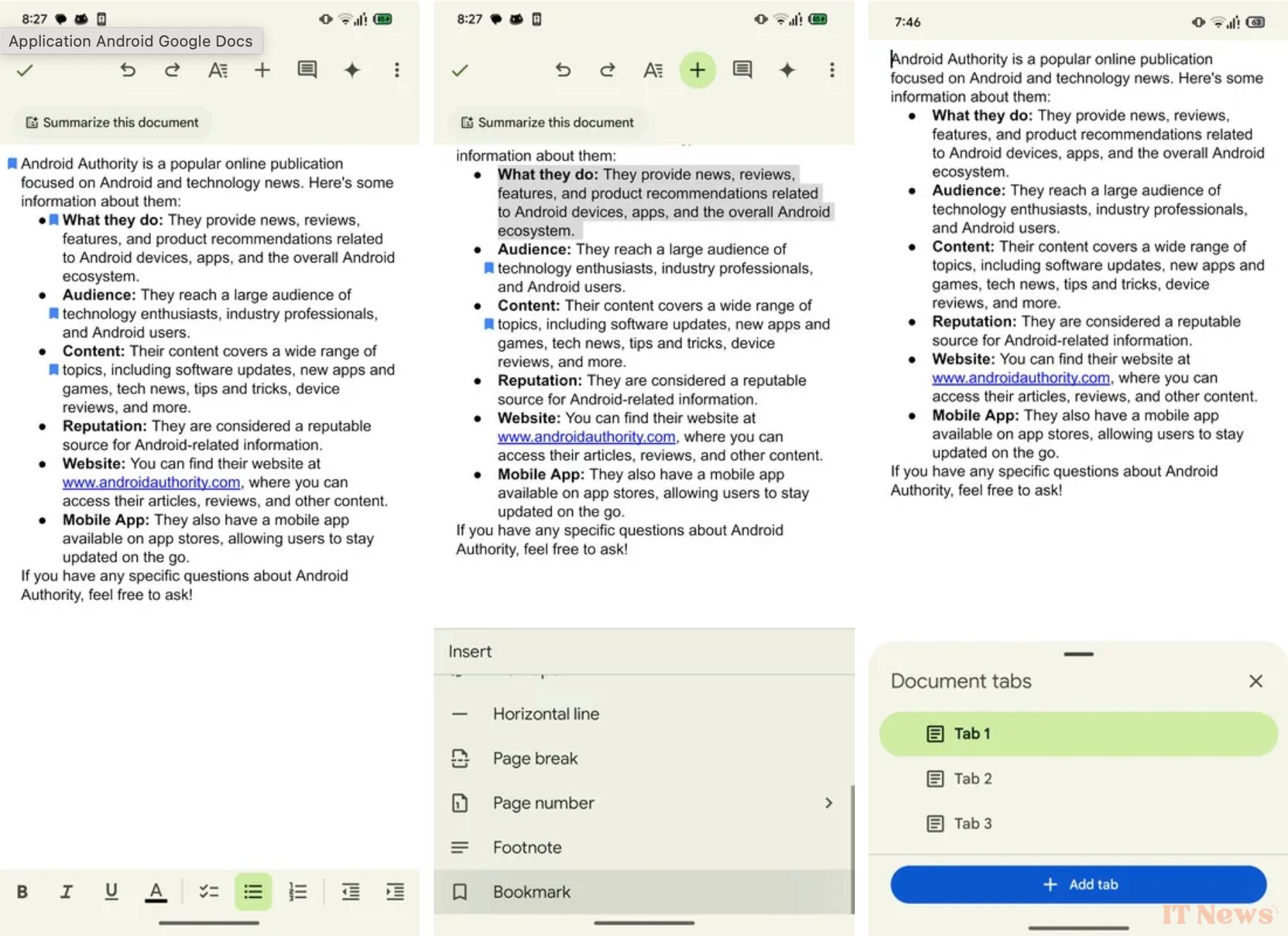 Google Docs for Android soon in the web version?