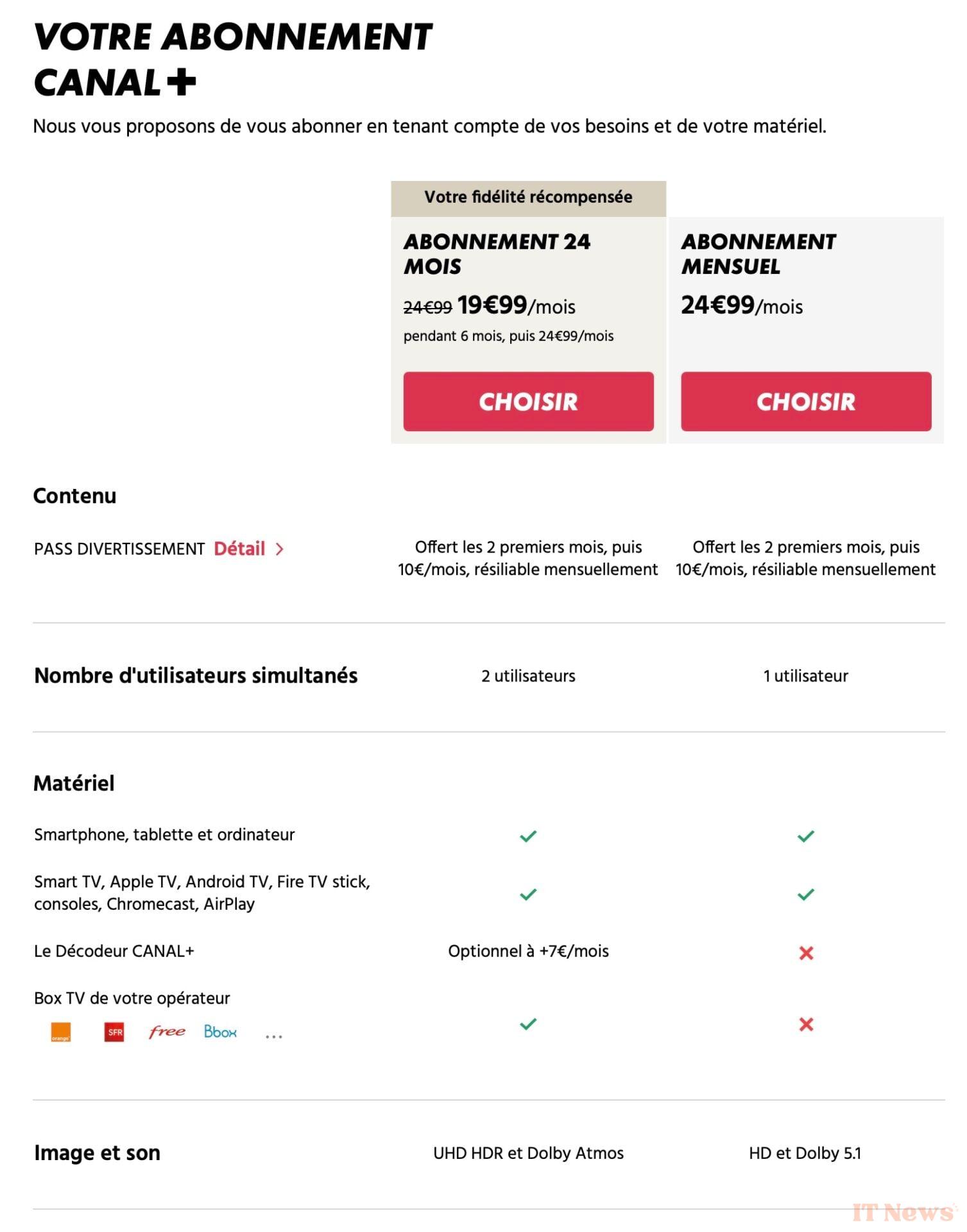 Canal+ reduces prices for several subscriptions, but also the services