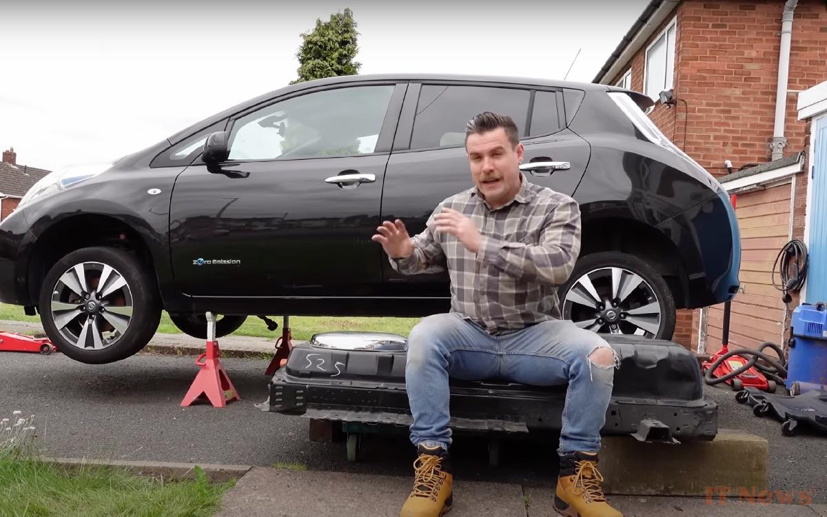 He doubles the autonomy of his Nissan Leaf in 3 hours in his garage thanks to this trick