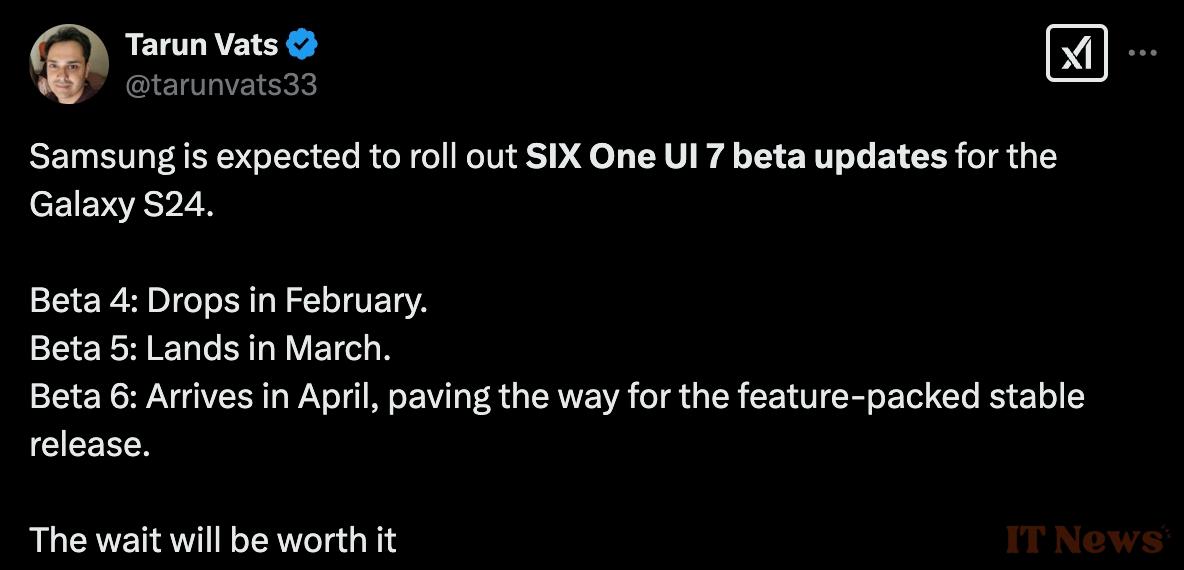 One UI 7 on the Galaxy S24: bad news, the update would be delayed